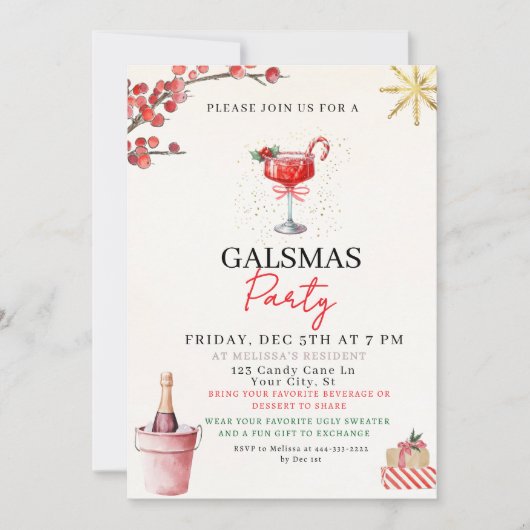 Gal Christmas Party Invite シーズンカード (正面)
