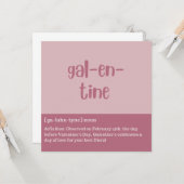 Gal-en-tineピンクとダークピンクのフラットカード カード (正面/裏面インサイチュ)