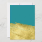GALA社エレガント業金ゴールドブラシターコイズ 招待状 (裏面)