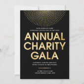 Gala エレガント企業のフォト黒フェイク金ゴールド 招待状 (正面)