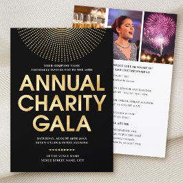 Gala エレガント企業のフォト黒フェイク金ゴールド 招待状