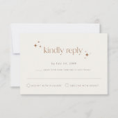 GALA ボホ テラコッタ ベージュ セレスチャル スター RSVP 招待状 (正面)