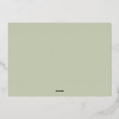 GALA BALLロゴモダンセージミニマルグリーン金ゴールド 箔招待状 (裏面)