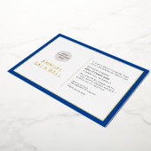 GALA BALLロゴ青モダンミニマル王室の金ゴールド 箔招待状 (回転した状態)