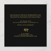 Gala Event Charity Fundraiser Elegant Black Gold 招待状 (裏面)