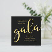 Gala Event Charity Fundraiser Elegant Black Gold 招待状 (スタンド正面)