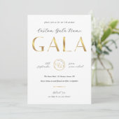 Gala Night White & Gold Logo Business Fundraiser 招待状 (スタンド正面)