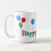 Gala of Colorful Balloons Happy Birthday Mug コーヒーマグカップ (左)