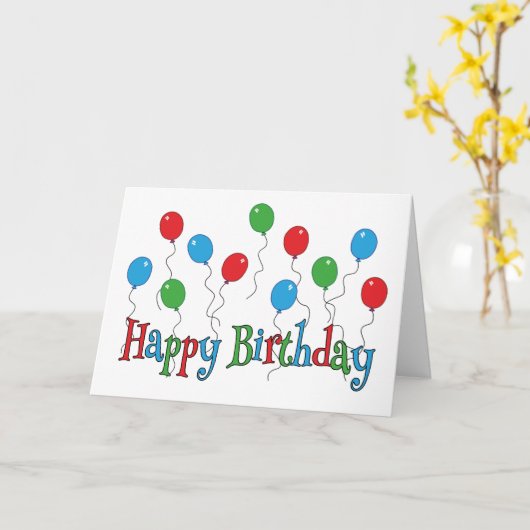 Gala of Fun Balloons Happy Birthday カード (黄色い花)