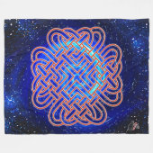 Galactic Celtic Love Knot  フリースブランケット (正面(横))