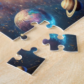 Galactic Compass Celestial Starry Sky Design ジグソーパズル (側面)