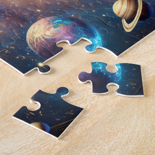 Galactic Compass Celestial Starry Sky Design ジグソーパズル (側面)