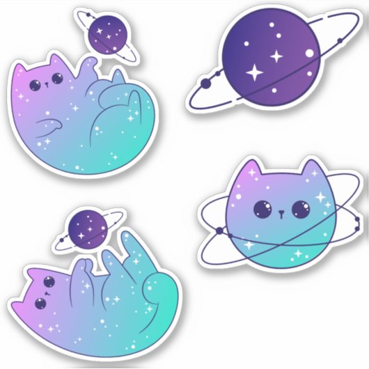 Galactic Feline Adventures -宇宙猫ステッカーPac シール (正面)