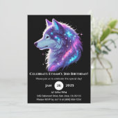Galactic Glow Wolf Birthday Invitation 招待状 (スタンド正面)