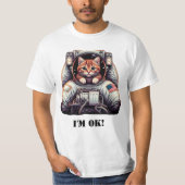 Galactic Meowventure:おもしろい宇宙飛行士のCat Tシャツ (正面)