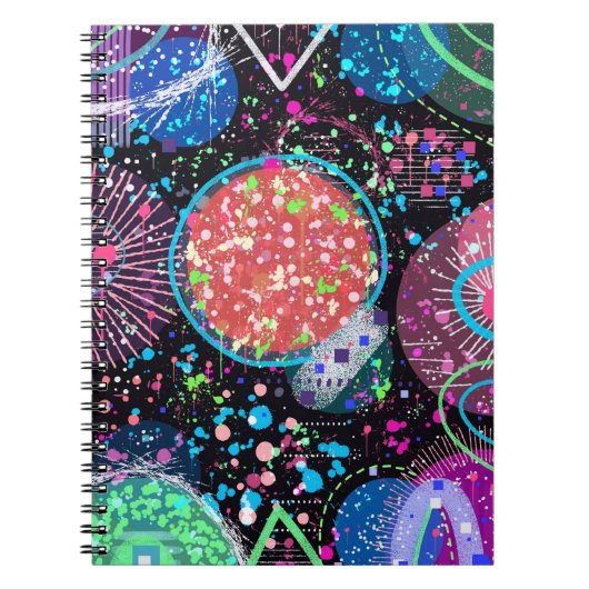 Galactic Neighborhood: Abstract Art  Postcard ノートブック (正面)