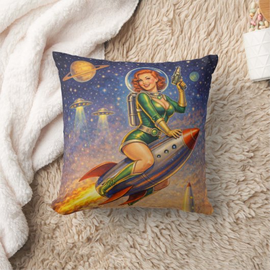 Galactic Pin-Ups Retro Sci-Fi クッション (ブランケット)