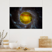 Galactic Posterでカスタマイズ可能な宇宙ソフトボール ポスター (キッチン)
