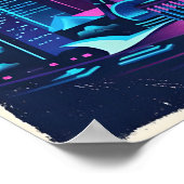 Galactic Smash Tennis Print, Neon Retro Sci-Fi ポスター (角)