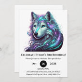 Galactic Spirit Wolf Birthday 招待状 (正面/裏面)