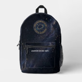 Galactic Stars & Space Explorer Backpack プリントバックパック (正面)