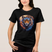 Galactic Tiger with Moon & Sacred Geometry トライブレンドＴシャツ (正面)