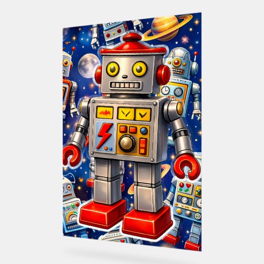 Galactic tin robot space adventure アクリルサイン (傾斜)