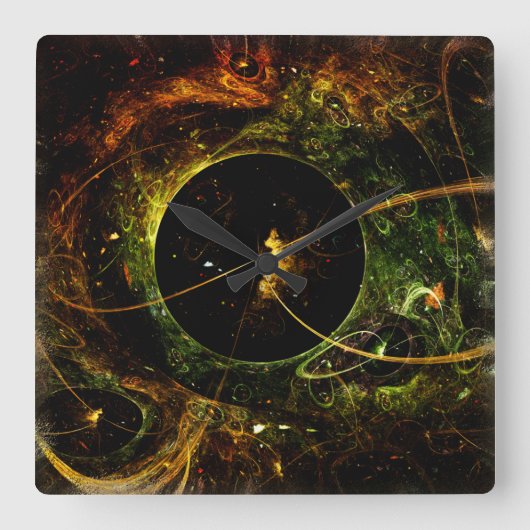 Galacticaの宇宙旅行の空想科学小説 スクエア壁時計 (正面)