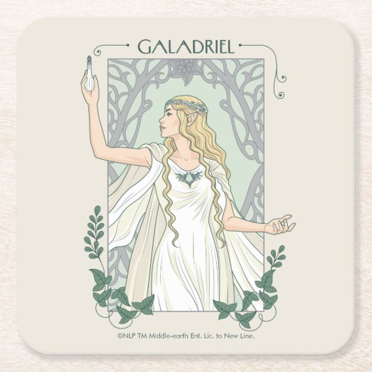 Galadriel Light of Valinor Graphic スクエアペーパーコースター (正面)