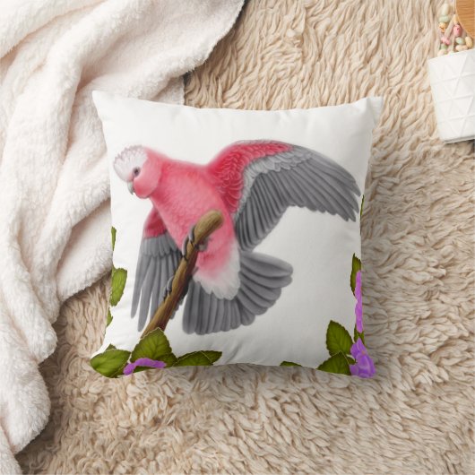 Galahのピンクオウムの枕 クッション (ブランケット)