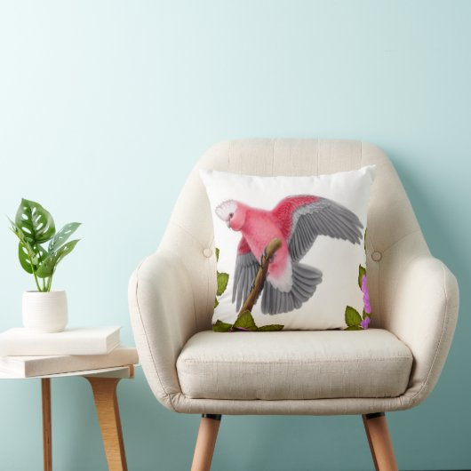 Galahのピンクオウムの枕 クッション (椅子)