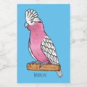 Galah bird cartoon illustration フードラベル (シングルラベル)