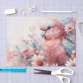 Galah Cockatoo Pink Floral Art 薄葉紙 (クラフト)