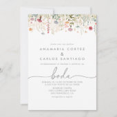 Galant Wildflower Spanish Front & Back Wedding 招待状 (正面)