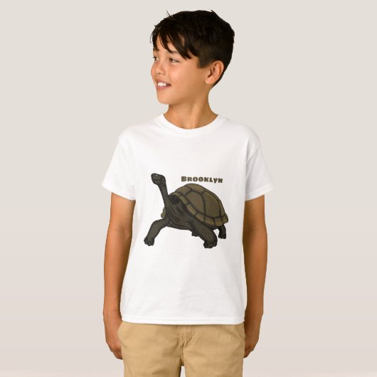 Galapagos land tortoise illustration tシャツ (正面フル)