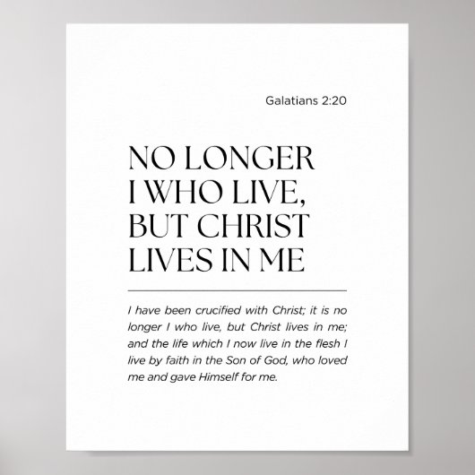 Galatians 2:20 Christ lives in me ポスター (正面)
