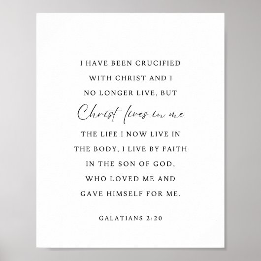 Galatians 2:20 Christ lives in me ポスター (正面)