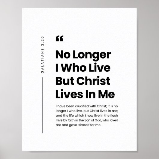 Galatians 2:20 Christ lives in me ポスター (正面)