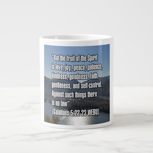 Galatians 5:22–23 WEBU Mug ジャンボコーヒーマグカップ (正面)