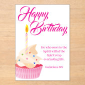 Galatians 6:8 Christian Birthday Greetings アクリル招待状 (正面)