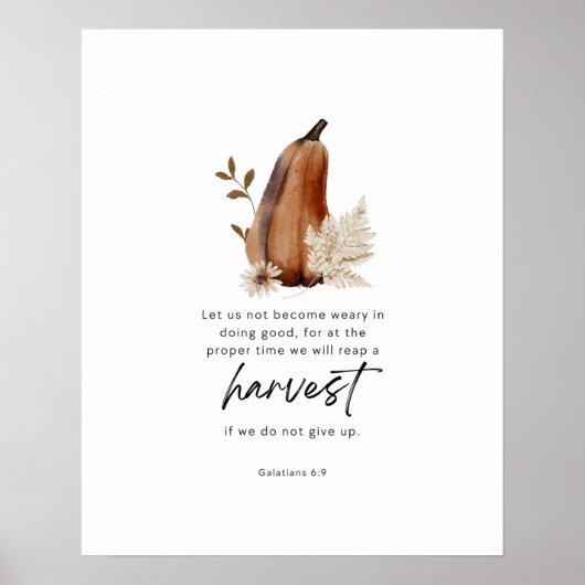 Galatians 6:9 Scripture Harvest Christian ポスター (正面)
