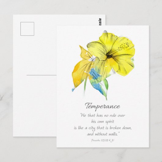 Galatians Fruit of the Spirit Scripture Hibiscus ポストカード (正面/裏面)