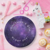 Galaxy Birthday | Purple Space | Planetarium Party ペーパープレート (パーティー)