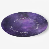 Galaxy Birthday | Purple Space | Planetarium Party ペーパープレート (アングル)