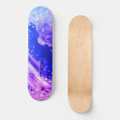 GALAXY BLUE PURPLE GLITTER Skateboard Deck スケートボード (正面)