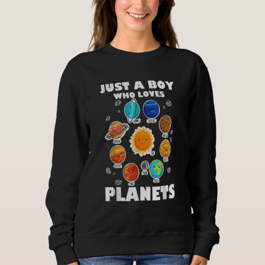 Galaxy Boys Astronomy Solar System Space Science スウェットシャツ (正面)