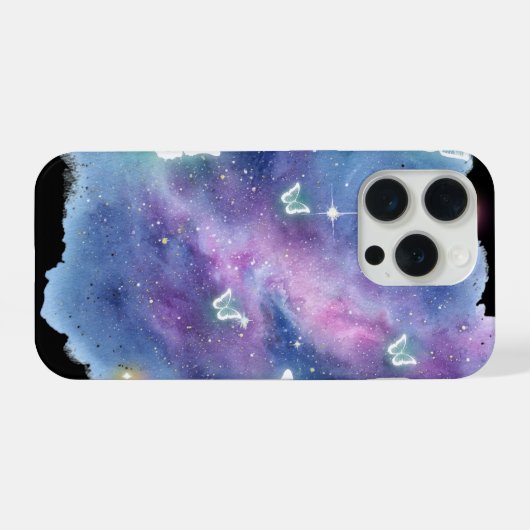 Galaxy Butterfly Phone Case iPhoneケース (裏面横)