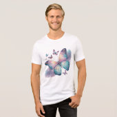 Galaxy Butterfly with Pastel Celestial Wings トライブレンドTシャツ (正面全面)