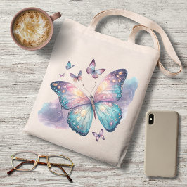 Galaxy Butterfly with Pastel Celestial Wings  トートバッグ