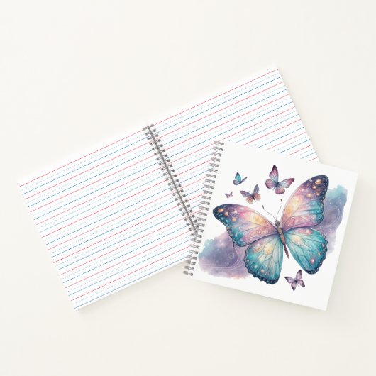Galaxy Butterfly with Pastel Celestial Wings ノートブック (内部)